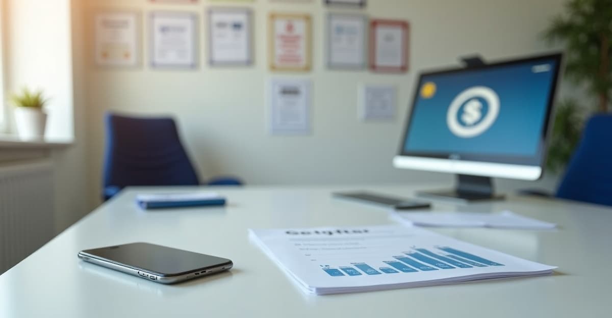 Permanence téléphonique tarif : bureau d'auto-école avec téléphone et documents de tarification en 2026