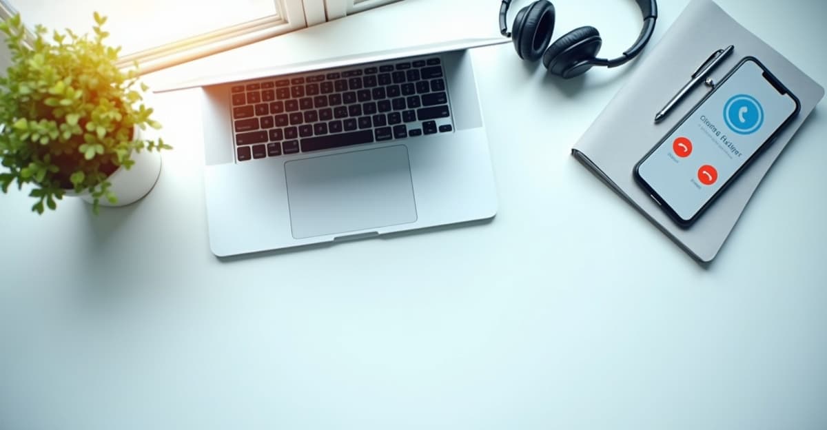 Bureau moderne avec casque téléphonique et agenda organisé illustrant le secrétariat externalisé pour TPE et professions libérales