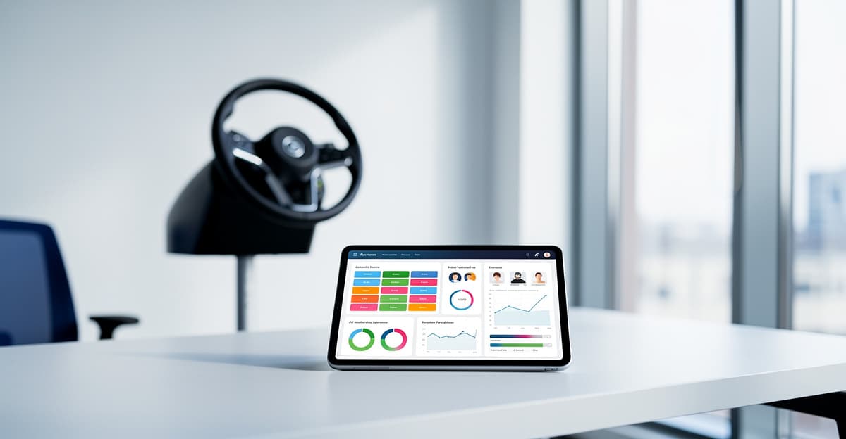 Panorama des outils de technologie auto école modernes : tablette, simulateur et tableau de bord numérique